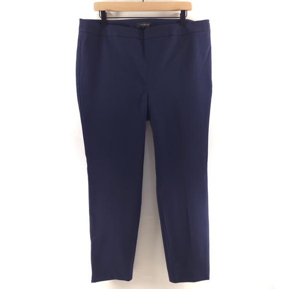 Talbots Pants - Talbots Women Pants Chatham Ankle 16 Navy Blue Side Zip Stretch Career Slim Leg